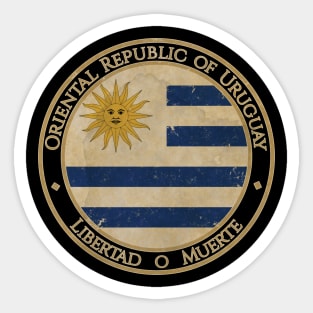 Vintage Oriental Republic of Uruguay USA South America United States Flag Sticker